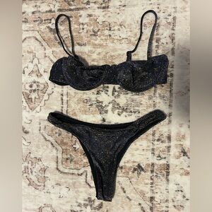Black and Gold Starry Blackbough Bikini Size S